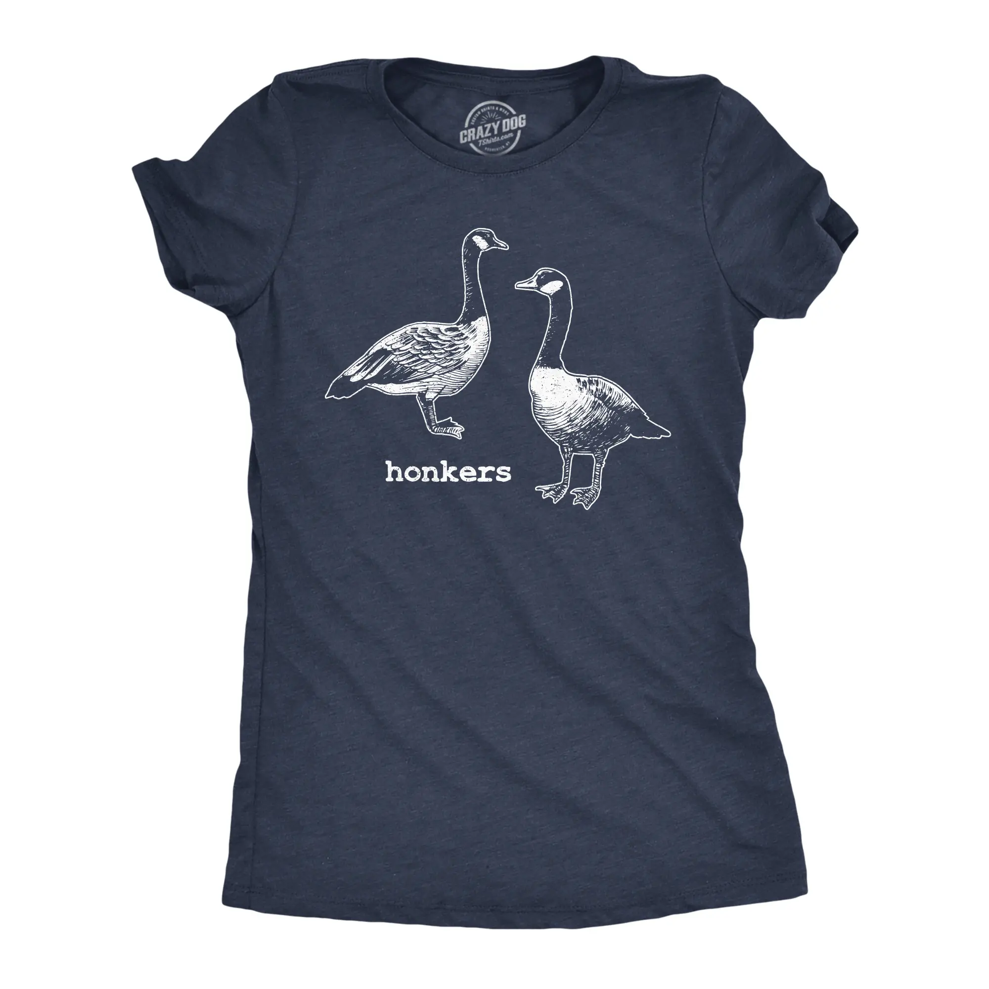 Womens Funny T Shirts Honkers Sarcastic Goose Graphic Tee for Ladies Funny Womens T Shirts Cute Vintage Fashion Casual Ladies T-Shirt Gift Sarcastic Tops for Women Funny Animal Top Women's Novelty Tees Navy -