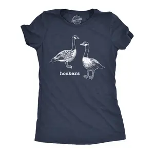 Womens Funny T Shirts Honkers Sarcastic Goose Graphic Tee for Ladies Funny Womens T Shirts Cute Vintage Fashion Casual Ladies T-Shirt Gift Sarcastic Tops for Women Funny Animal Top Women's Novelty Tees Navy -