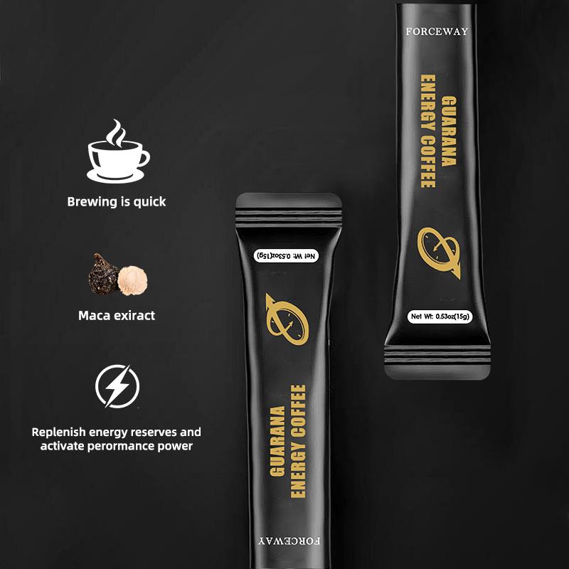 Guarana Energy Coffee, containing 3 packs of vitamin B3, Polygonatum sibiricum extract, Mulberry extract, Ginseng extract, etc