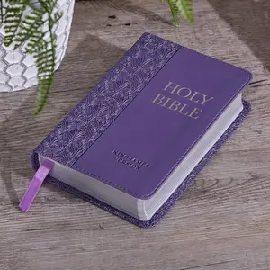 Holy Bible, Mini Pocket Size, Faux Leather Red Letter Edition - Ribbon Marker, King James Version, Purple (KJV Pocket Editions)