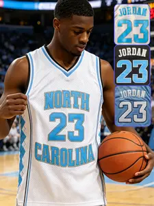 Men's Embroidered Basketball Home Jersey #15 #23 Sky Blue, Lightweight Breathable High-Quality Sports Wear, Casual Fit for All Seasons