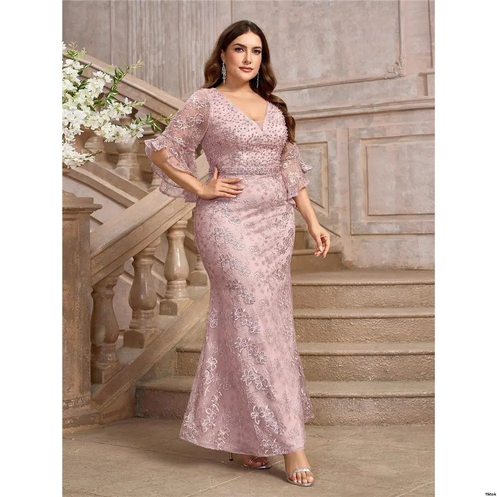 slim fit dress slacks Yvette Lace A-Line Midi Dress - Pink