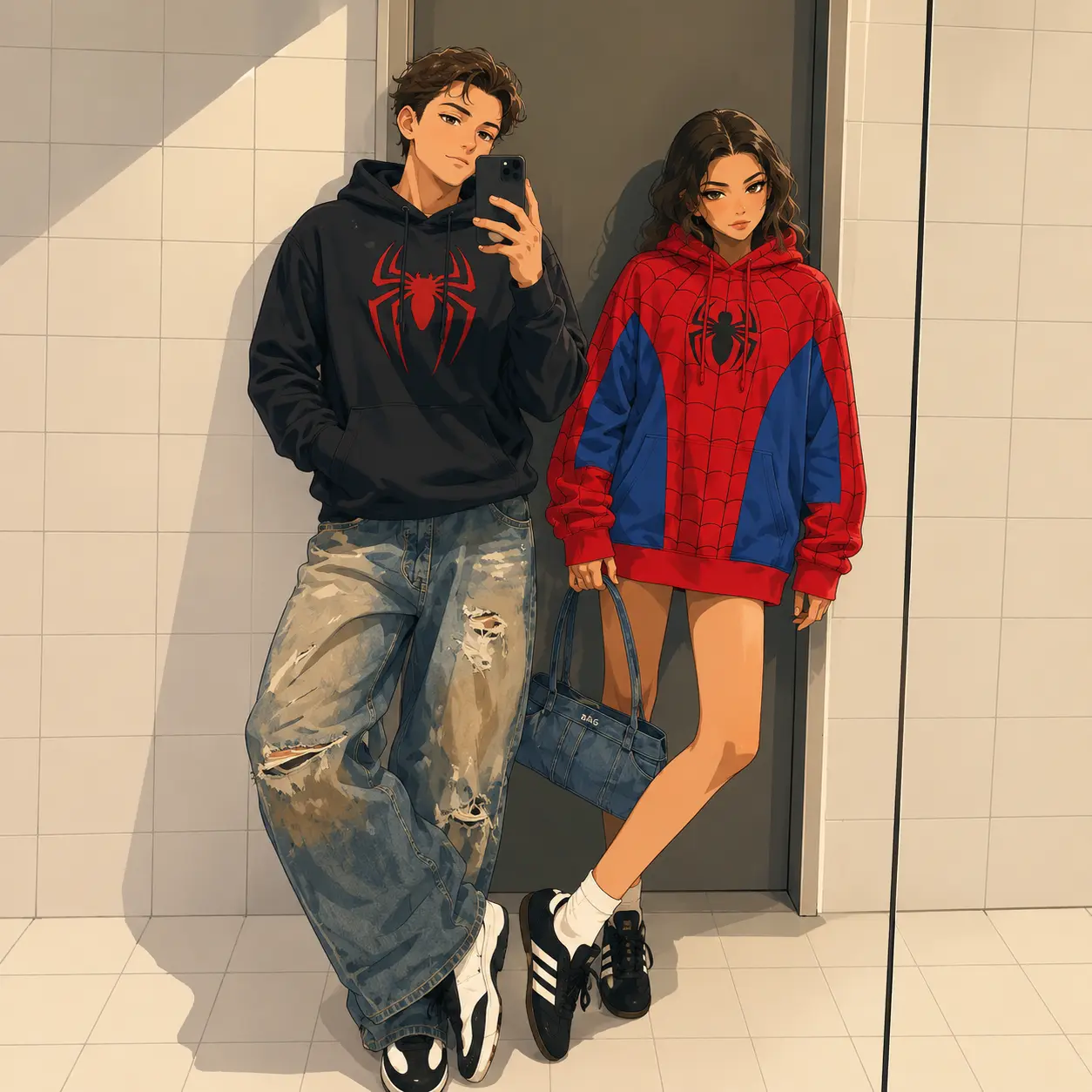 Oversized Spider Graphic Pullover Hoodie for Men, Cool Spider Eyes On Hood Design Casual Streetwear Sweatshirt, Hip Hop Long Sleeve Hooded Top For Daily Wear