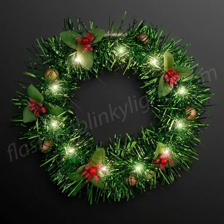 Christmas Crown LED Tinsel Wreath Headband