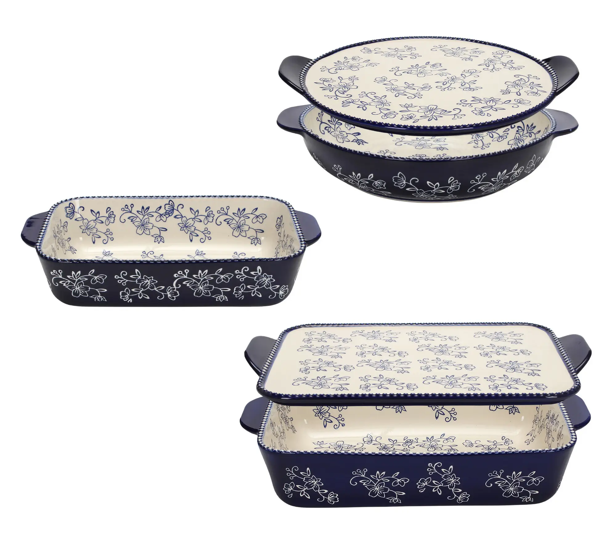 Temp-tations Floral Lace 5-Piece Essential Bakeware Set Casserole Kitchenware