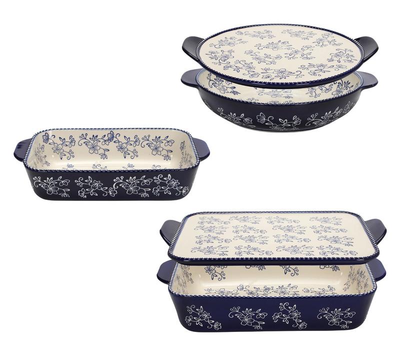 Temp-tations Floral Lace 5-Piece Essential Bakeware Set Casserole ...