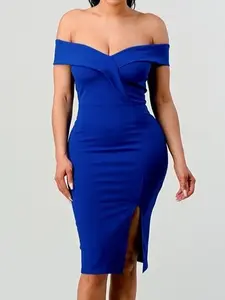 Maggie Royal Blue Off Shoulder Dress