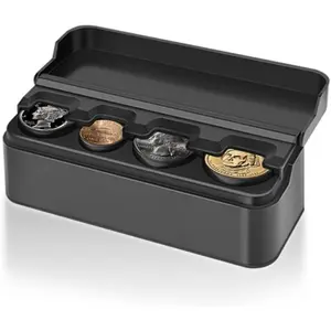 Compact  Holder for  - 4 Compartment&Automatically Holds   Organizer(1 Dollar,Quarter,Dimes) - Universal Center Console  Case for  Taxi SUV