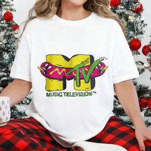 100 Percent Cotton Casual Streetwear Style T Shirt Mtv Music Television Logo Design Summer And Spring Wear Gift For Music Lovers And Pop Culture Fans