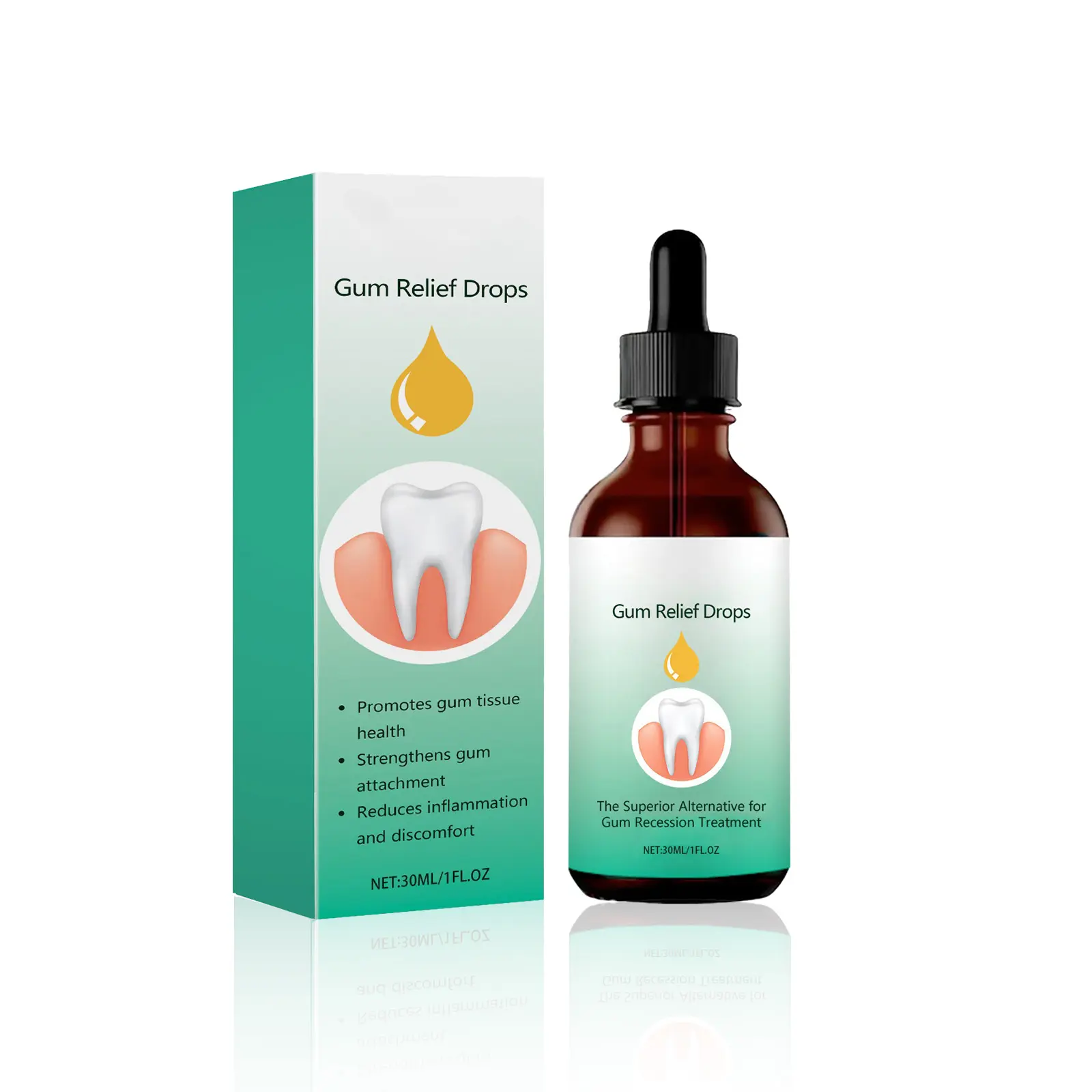 Oral Care Concentrated Drops - Nighttime Mouthwash with Eucalyptus & Aloe Vera for Gum Repair, Recession Support, and Dental Healing, Flawless, Water, Dental Healing Oral Care Kits, Bright Smile, Fix Your Smile, Soothing, No, Unscented, Oral Rinse, Gentle