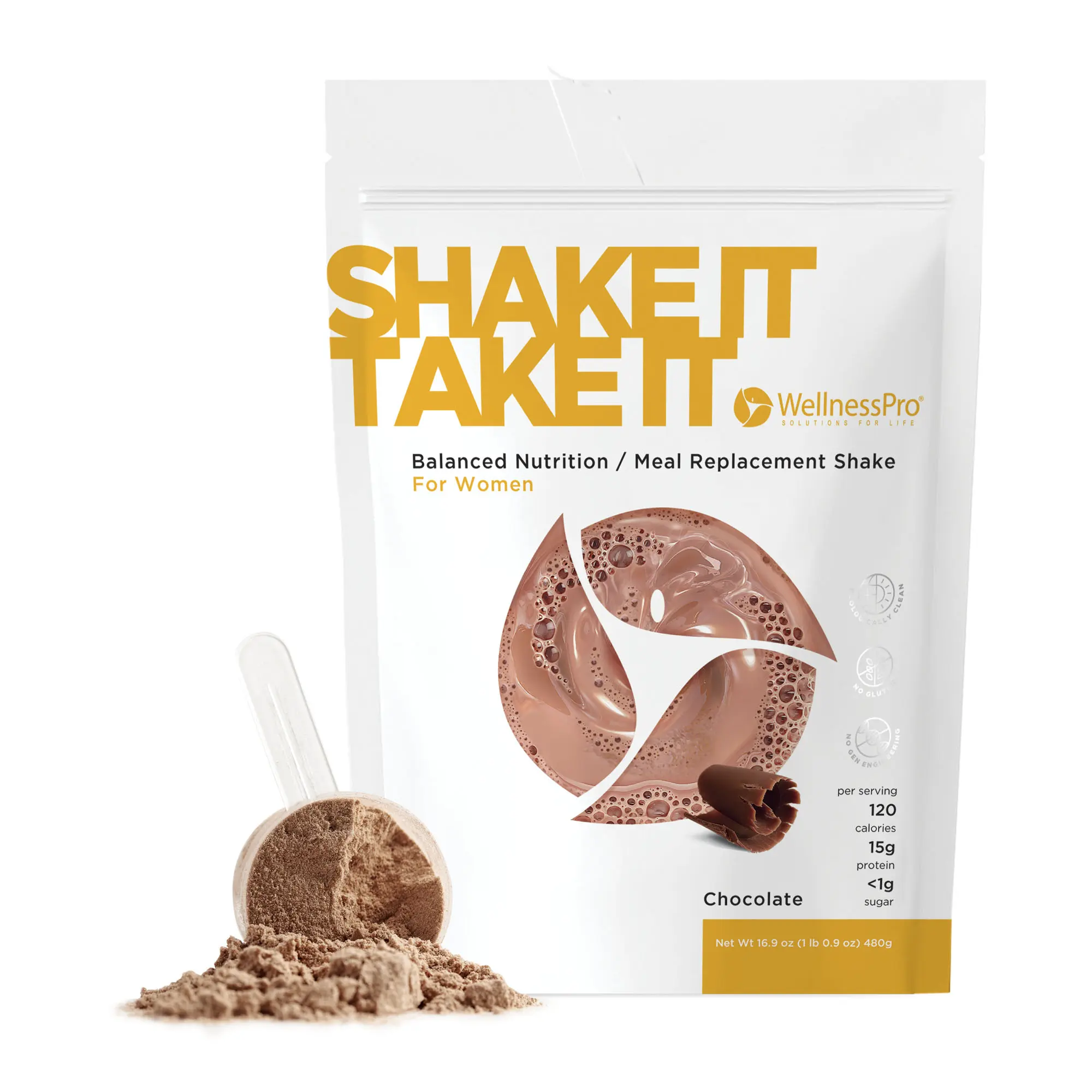 WellnessPro Women's Chocolate Meal Replacement Shake with Vitamins & Minerals - Optimum Dietary Supplement for Fitness - Drink Protein Beverage