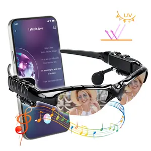 Smart Glasses Bluetooth,Rechargeable Wireless Glasses,Smart Audio Sunglasses With Built in Headphones,Voice Control,Open-back Earcup Style,For Outdoor Sports,Running,Riding,Driving,Cycling,Hands-Free Music & Calls,Multifunctional Audio Sunglasses