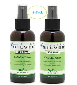 Ultra Silver Colloidal Silver | 500 PPM | 4 Ounce | Fine Mist Spray (2PK)
