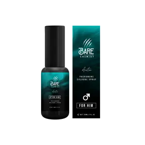 Bare Chemist Fantasy Pheromone Cologne for Men – Fruity Leather Blend with Woody Musk – Alcohol-Free, Long-Lasting – 1oz