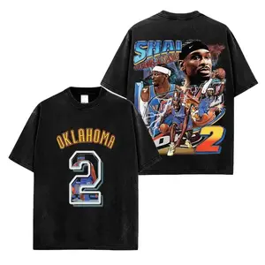 Women's Stylish Round Neck Short-Sleeve Graphic Tee - 100% Cotton High-Quality US-Made Shai Gilgeous-Alexander SGA V3 T-Shirt for OKC Thunder Fans, Casual Game Day Outfit Gift