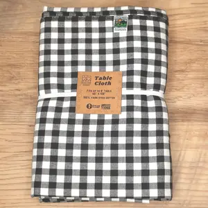 Black Gingham Tablecloth | 100% Cotton | 60" x 108" | USA Made