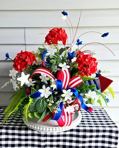 Summer Flower Arrangement - Patriotic Centerpiece
