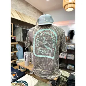 Dirty Marsh Bottomland Camo Backshore Logo  - Teal Series