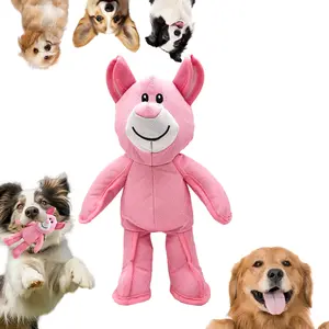 30cm Squeaky Dog Toy – Pink Oxford Cloth Bear, BB Sound Pet Toy for Puppies & Small Dogs, Interactive Plush
