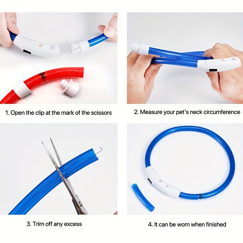 USB Rechargeable Whole Luminous Pet Dog LED Light Collar Anti-loss At Night