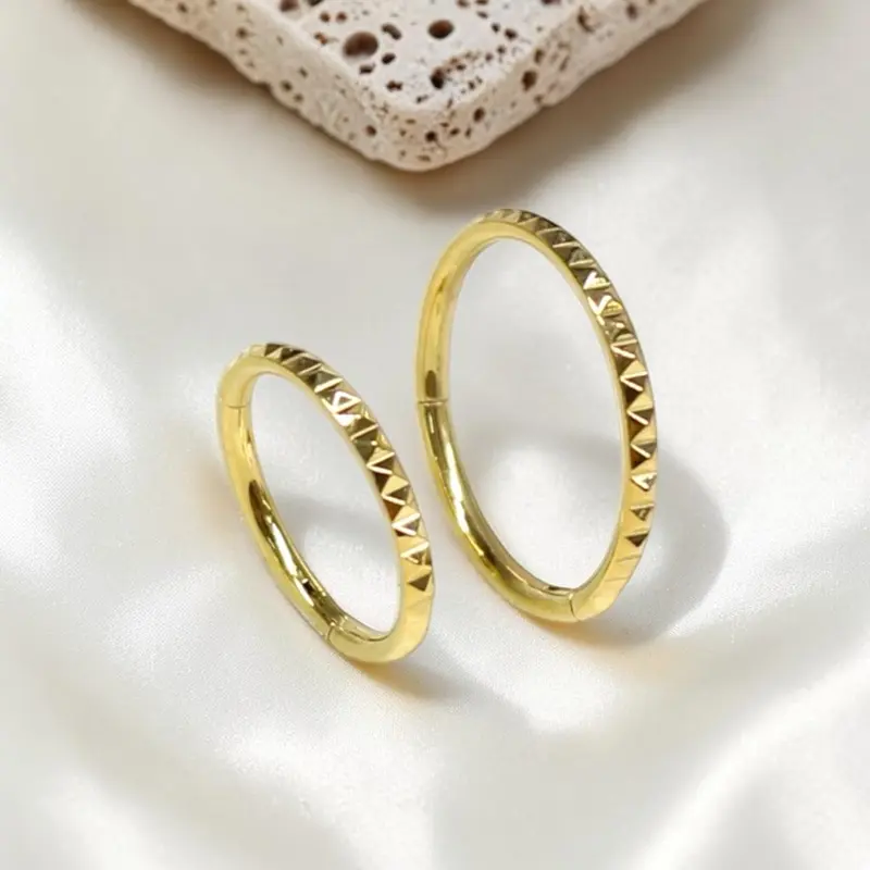 18g Dainty Gold Titanium Clicker Ring - Nose Piercing Jewelry for Cartilage, Conch Piercings