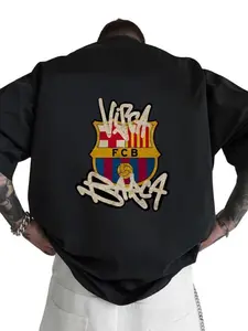 Men's Barcelona Football Jersey T-Shirt, Official Fcb Design, Sizes S-Xxl, Breathable Sports Tee, Athletic Tops, Suitable for Training, Games, Fan Events