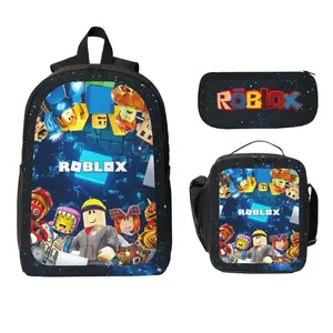 US 2025 TikTok Shop Back To School CampaignROBLOX backpack trendy backpack European and American retro schoolbag cartoon backpack One/three-piece set tiktok shop Large Black School Backpack computer