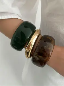 Boho Style Geometric Curved Design Bangle Bracelet, Fashionable Jewelry for Women & Girls, Trendy All-match & Exquisite Jewelry for Birthday Gift