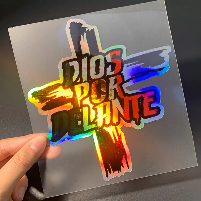 Vivid Laser Carving POR DELANTE Cross Stickers, Sticker Decals, Personalized Motorcycle and Helmet Stickers, Scratch Resistant PVC Triangle Design, Suitable for Windows and Rear Bumpers, 5.31 Inches, Motorcycle Accessories, Motorcycle Decoration