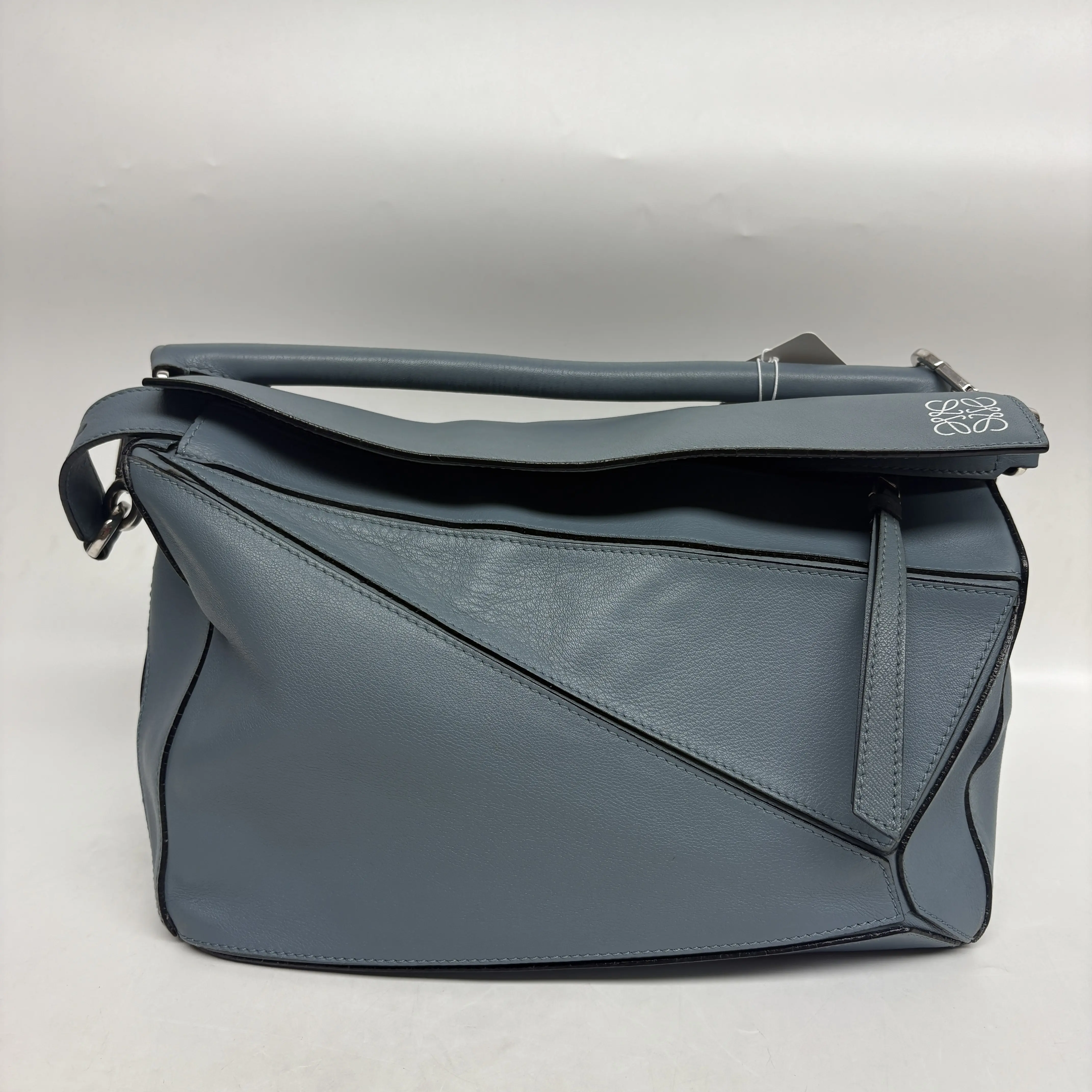 Pre-owned Calfskin Crossbody Bags Loewe Ocean Blue Puzzle Shoulder Bag