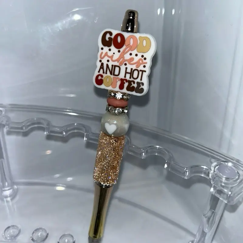 Good vibes gold pen