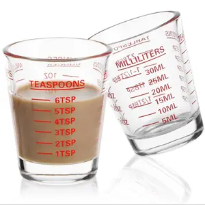 Measuring Cup Set, 2 Counts Espresso Shot Glasses, Liquid Measuring Cup, Kitchen Tools for Home Baking House Coffee Shop, Utensils, Coffee Making Tool