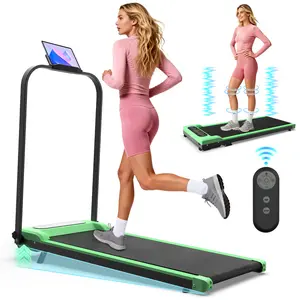 SAYGOGO 2-in-1 Foldable Motorized Treadmill Walking Pad with Handlebar, Incline, Remote Control, LED Display, Vertical Folding, Ergonomic Compact Incline Treadmill for Small Spaces Home Gym Equipment
