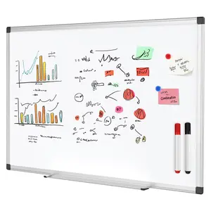 Magnetic White Board Kit for Wall ,Dry-Erase Eraser&markers Markers&Magnetic Pins, Reinforced Aluminum Frame Magnetic White Board Kit for Wall ,Dry-Erase Eraser&markers Markers&Magnetic Pins, Reinforced Aluminum Frame
