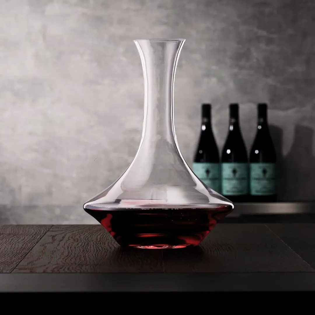 Authentis European-Made Crystal Wine Decanter Set - Professional Quality 1.0 L/35.3 oz - Dishwasher Safe - Perfect Wine Gift - Utensils