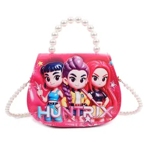 3D New Bag, Witch Group Coin Purse, Kpop Anime Cute Storage Bag, Pearl Strap Shoulder Crossbody Bag, PU Leather Handbag