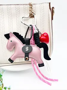 New Heart Leather Horse Pendant, Elegant Cute Horse Decoration, Women's Bag Accessory, Backpack Charm, Bag Charms, Animal Bag Charm, Festival Gift, Room Decor, Keychain