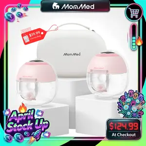 MomMed S33 Luma Built-In Night Light & Pain-Free Breast Pump For Night Pumping,Wearable Breast Pump, Electirc Portable Breast Pump, Breastfeeding Pump with 4 Modes & 9 Levels, 17/19/21mm Flange Inserts Babypump