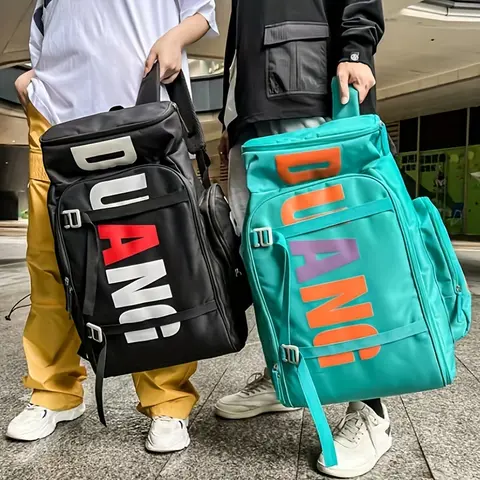 1pcs perfect Gift Outdoor Travel Large Capacity Foldable Backpack Black Green Bag For Men Women  - Adjustable Strap, Trolley Sleeve, Water-Resistant Nylon Material, Street Style for School Outdoor Travel, Vacation, and Going Out - Hand Wash Only