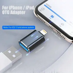 OTG Adapter Set Compatible with iPhone 14 Series, Lightning Male to USB Female Adapter, Connect Camera, U Disk, Mouse, Keyboard
