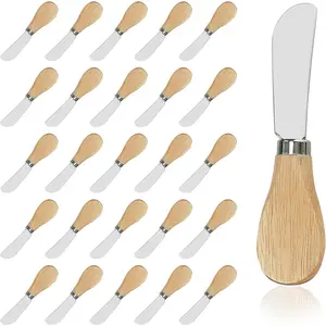 25 count Small Cheese Spreader Set, Stainless Steel Butter Spreader, Mini Butter  Spreader with Wooden Handle for Grill Plates, Sandwiches,  Spreaders, 4.7 inch