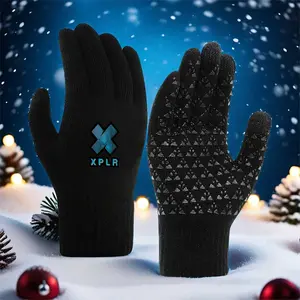 1PC XPLR Logo Print Gloves With Soft Warm Design For Running Skiing And Outdoor Activities Suitable For Men And Women Featuring Non Slip Palm And Touchscreen Compatibility 2025 Limited Edition Winter Essential For Cold Weather Adventures