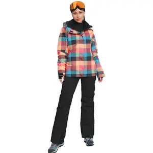 YEEFINE Ski jacket Pants Snowboard Jacket Womens High Windproof Colorful Snow Jacket Pants Set