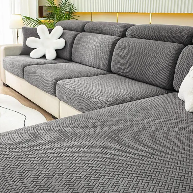 Solid Color Sofa Cover, 1 Count Four Seasons Universal Elastic Sofa Slipcover, Dustproof and Anti slip Sofa Cover for Home Living Room