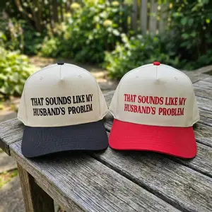 That Sounds Like My Husband s Problem Embroidered Hat 5 Panel Two Tone Hat Snapback Trendy Hat Sarca Ideal Gift