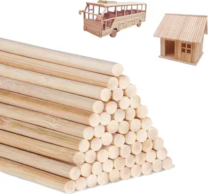 1/4 x 12 Inch 25PCS Dowel Rods Wood Sticks Wooden Dowel Rods - Unfinished Bamboo Sticks - for Crafts and DIYers