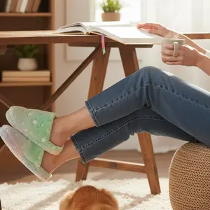 Cloud-Like Comfort: Itty Bitty Stars Pastel Tie-Dye Fuzzy Sherpa Slippers