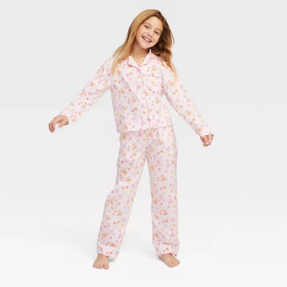 Girls' Sea Life Long Sleeves and Pants Pajama Set - Roller Rabbit