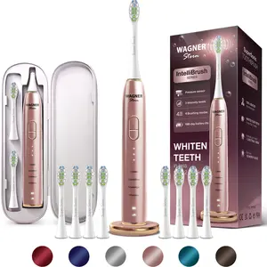 Wagner Stern IntelliBrush – Electric Toothbrush with Pressure Sensor, 4 Modes, 3 Intensities, 8 Soft Brush Heads, Whitening Tech & Travel Case Lightweight Water Proof