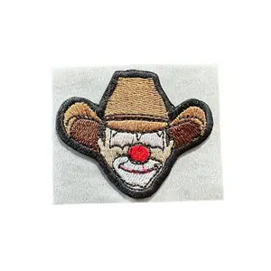 Rodeo Clown Embroidered Hat Patch - Customizable Design for Home Decor